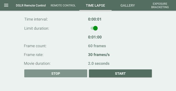 DSLR Camera Remote Controller Screenshot