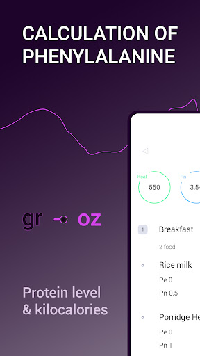 Android application PKU Diet - Phenylketonuria screenshort