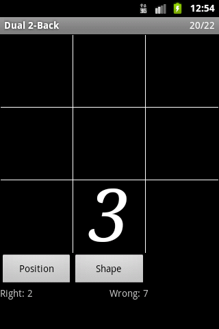 Android application N-Back screenshort