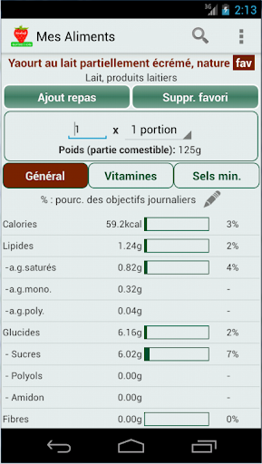 Mes Aliments Screen 3