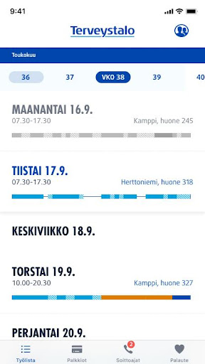 Android application Terveystalo Pro screenshort
