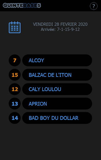 Quinté Base 5 - Pronostic Quin Screen 3