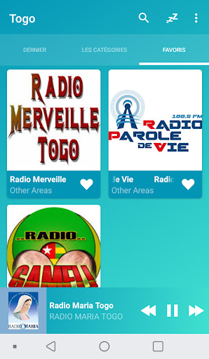 Togo radios online Screen 2