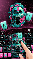screenshot of Roses Floral Skull Keyboard Theme
