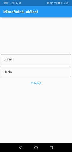 Android application Mimořádné události Charita ČR screenshort