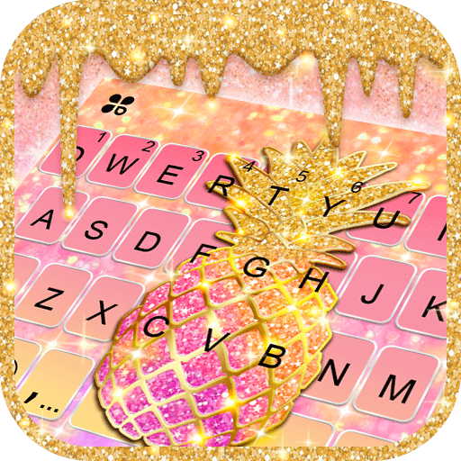 Glitter Drop Pineapple Keyboar  Icon
