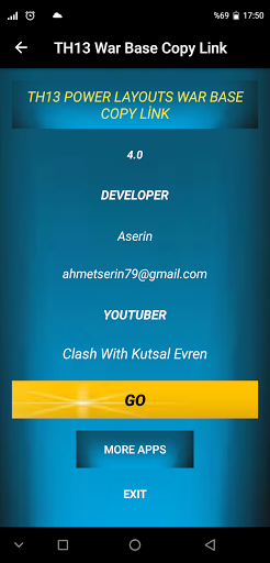 Android application TH13 War Base Copy Link screenshort