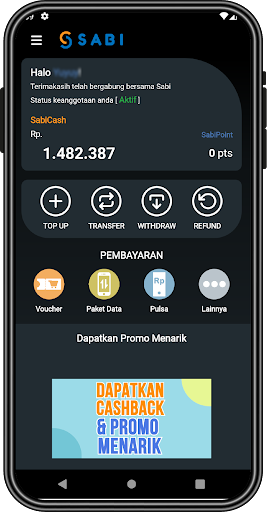 Android application Sabi - Transfer & Payment screenshort