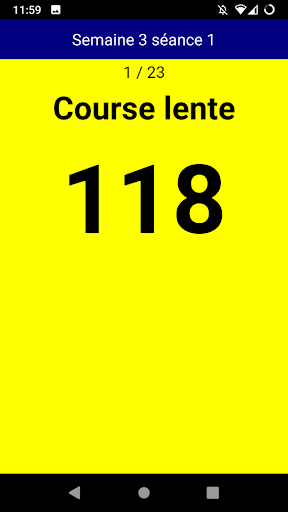 Android application entraînement sportif débutant screenshort