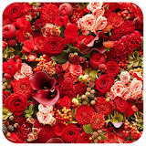 Blooming rose flowers puzzle icon