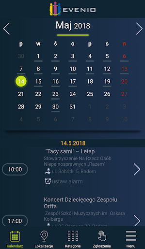 Android application Evenio screenshort