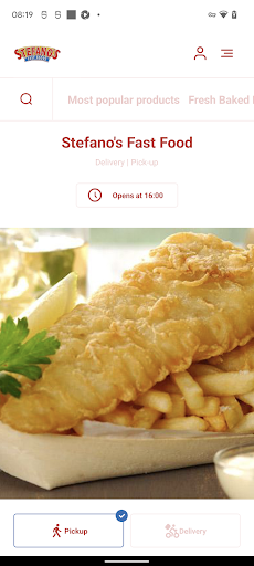 Android application Stefano's Fast Food screenshort
