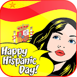 Spain Flag Hispanic Day icon