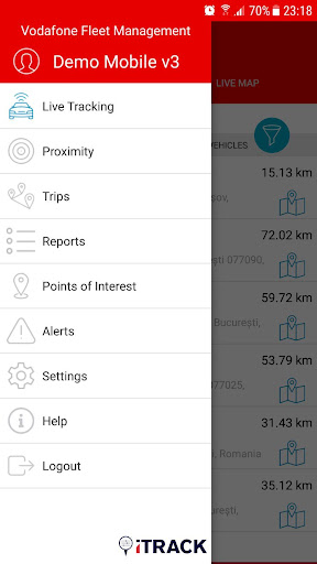 Vodafone Fleet Management Screen 2