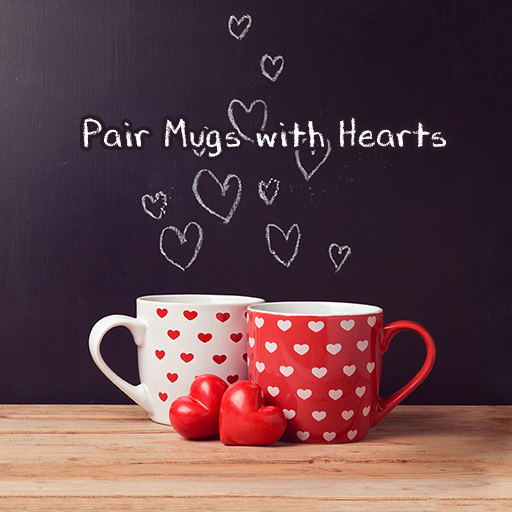 Pair Mugs with HeartsTheme logo