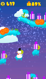 Sliding Frozen Snowman - casual 2D platformer game