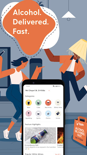 Android application Tipple: Alcohol Delivery screenshort