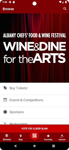 Android application Wine & Dine screenshort
