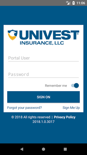 Android application Univest Insurance screenshort