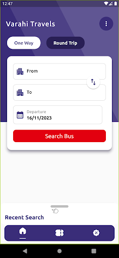 Varahi Travels Screen 2