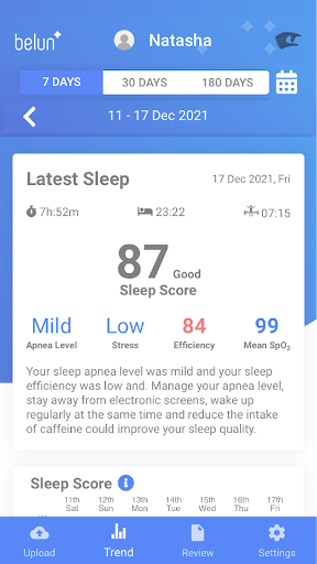 Android application BelunSleep - Sleep Analysis screenshort