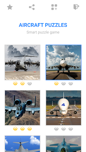 Android application Jigsaw Aircraft Mosaic Puzzles screenshort