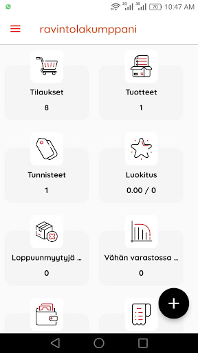 Android application Ravintolakumppani screenshort