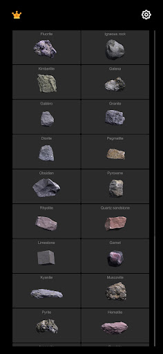 Android application Mineral Atlas 3D screenshort