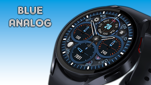 Blue Analog Watch Face screenshot 25