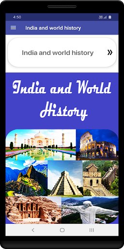 Android application India and world history screenshort