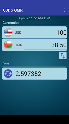 Android application US Dollar to Omani Rial screenshort