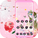 Pink Flowers Butterfly Theme icon