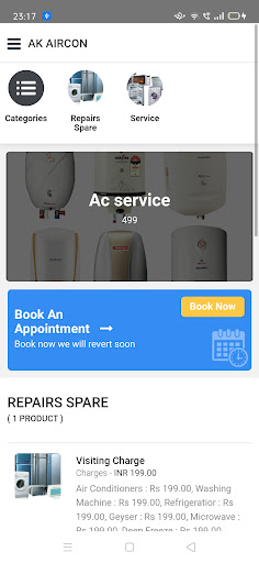 Android application AK AIRCON screenshort