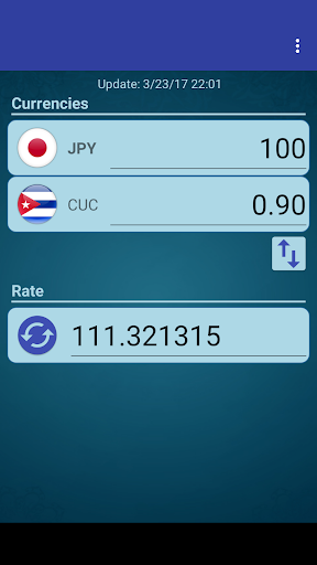 Android application Japan Yen x Cuban Conv. Peso screenshort