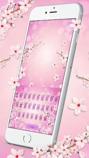 Android application Pink Romantic Sakura Theme screenshort
