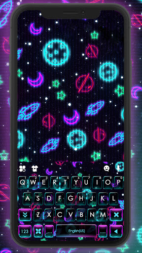 Android application Neon Universe Doodle Keyboard screenshort