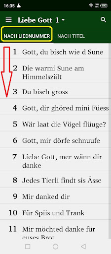 Android application Liebe Gott du ghörsch mis Lied screenshort