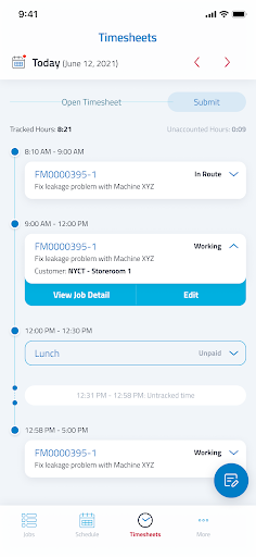 Service Logistics Go Screen 3