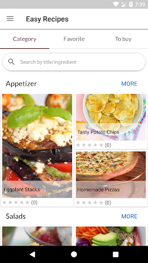 Android application Easy Recipes screenshort
