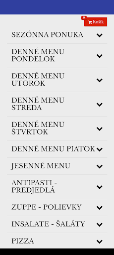 Android application Reštaurácia Italiana screenshort