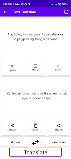 Filipino Sundanese Translator Screen 2