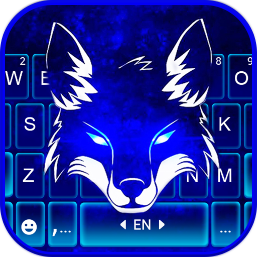 Neon Wolf Blue Keyboard Backgr 1.0 Icon