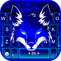 Фон клавиатуры Neon Wolf Blue