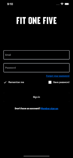 Android application Fit One Five screenshort