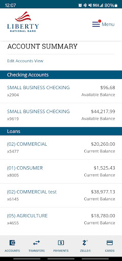 myLiberty Mobile Banking Screen 3