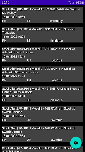 Android application RPi Tracker screenshort