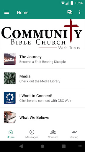 Android application Community Bible Church Weir screenshort
