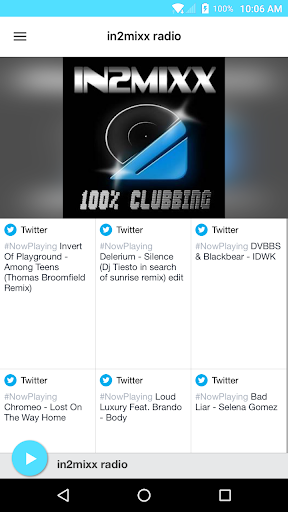 Android application in2mixx radio screenshort