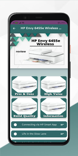 Android application HP Envy 6455e Wireless Guide screenshort