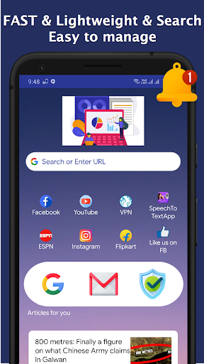 Indian Web Browser - Fast Fre